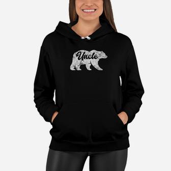 Uncle Bear Family Animal Camping Outdoor Distressed Women Hoodie - Seseable