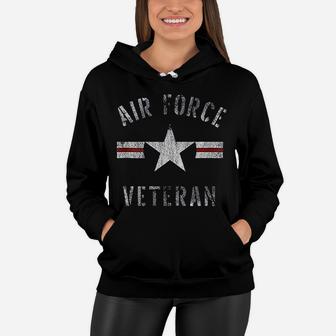 Usaf Air Force Veteran With Vintage Women Hoodie - Seseable
