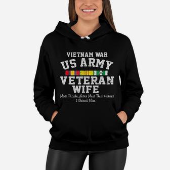 Vietnam War Us Army Veteran Wife Veterans Day Gift Women Hoodie - Seseable