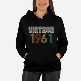 Vintage 1961 Retro 61 Years Old 61st Birthday Gift Women Hoodie - Seseable