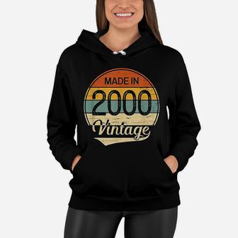 Vintage 2000 Made In 2000 22nd Birthday 22 Years Old Gift Women Hoodie - Seseable