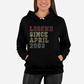 Vintage April 2003 Retro 19 Years Old 19th Birthday Gifts Women Hoodie - Seseable