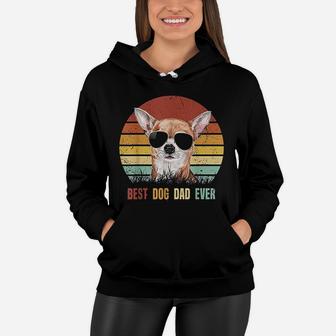 Vintage Best Dog Dad Ever Chihuahua Women Hoodie - Seseable