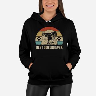 Vintage Best English Bulldog Dad Ever Fathers Day Gift Shirt Women Hoodie - Seseable