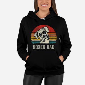 Vintage Boxer Dad Ever Daddy Gifts Dog Dad Father Women Hoodie - Seseable