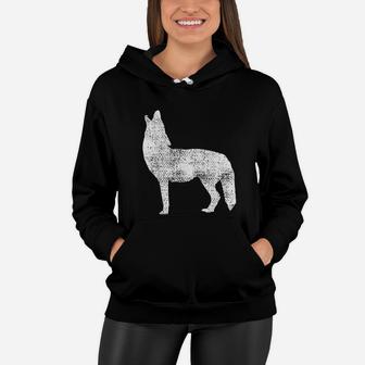 Vintage Coyote Alaska Canada Women Hoodie - Seseable