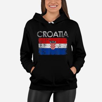 Vintage Croatia Women Hoodie - Seseable