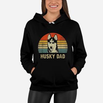 Vintage Husky Dad Fathers Day Gifts Women Hoodie - Seseable