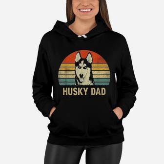 Vintage Husky Dad Fathers Day Women Hoodie - Seseable