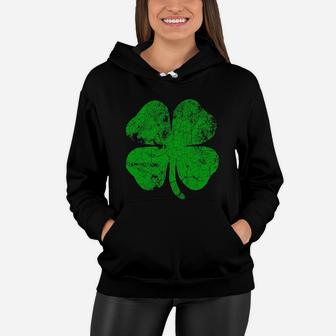 Vintage Irish Clover St Patricks Day Lucky Graphic Women Hoodie - Seseable