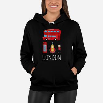Vintage London British London England Bus Women Hoodie - Seseable