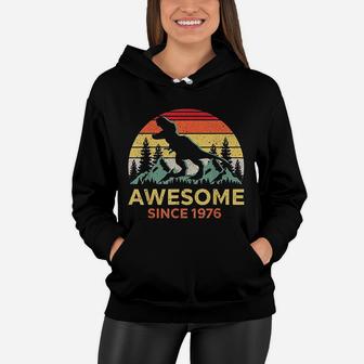 Vintage Made In 1976 Bithday Gift Awesome Since 1976 Women Hoodie - Seseable