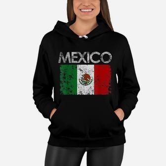 Vintage Mexico Mexican Flag Pride Gift Women Hoodie - Seseable