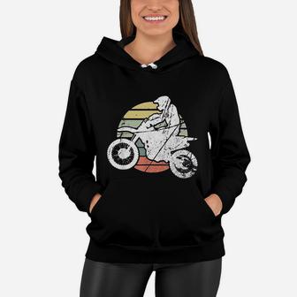 Vintage Motocross Dirt Bike Retro Silhouette Cool Gift Women Hoodie - Seseable