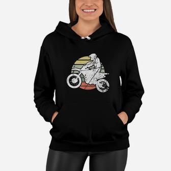 Vintage Motocross Dirt Bike Retro Silhouette Cool Gift Women Hoodie - Seseable