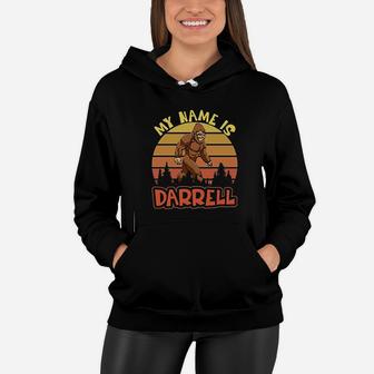 Vintage My Name Is Darrell Bigfoot Believers Women Hoodie - Seseable