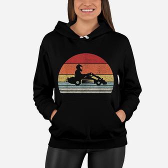Vintage Retro Go Kart Driver Racing Gift Go Karting Women Hoodie - Seseable