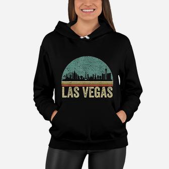 Vintage Retro Las Vegas Souvenir Skyline Las Vegas Women Hoodie - Seseable