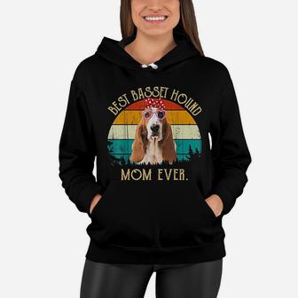 Vintage Retro Mama Mothers Day Best Basset Hound Mom Ever Women Hoodie - Seseable