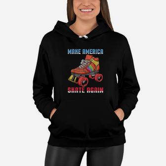 Vintage Roller Skating Disco Women Hoodie - Seseable