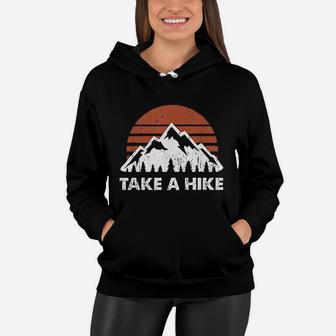 Vintage Take A Hike Outdoors Nature Hiking Lover Women Hoodie - Seseable