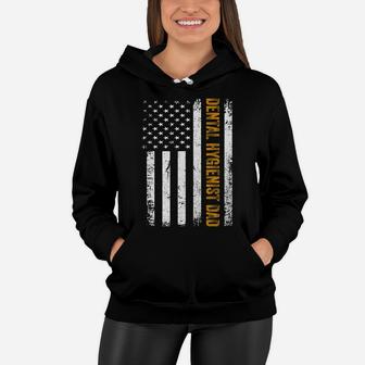 Vintage Usa Dental Hygienist Dad American Flag Father's Day T-shirt Women Hoodie - Seseable