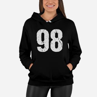 White Vintage Style Number 98 T-shirt Women Hoodie - Seseable