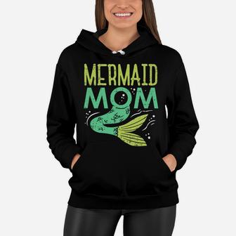 Womens Funny Mermaid Mom For The Under Water Living Mommy Women Hoodie - Seseable