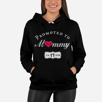 Womens New Mom 2018 Promoted Mommy Heart Love Women Hoodie - Seseable