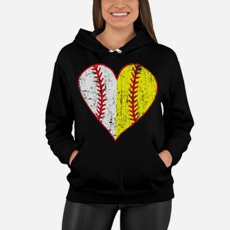 Womens Primitive Play Ball Love Baseball Softball Mom Heart Women Hoodie - Seseable