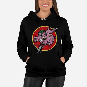 Wwii Vintage Insignia Flying Pig Military Retro Patch Women Hoodie - Seseable