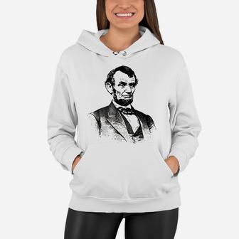Abraham Lincoln Portrait Vintage Abe Lincoln Women Hoodie - Seseable