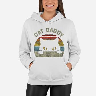 Cat Daddy Men Vintage Retro Black Cats Dad Fathers Day Gift Women Hoodie - Seseable