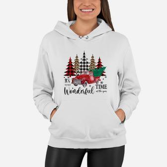 Christmas It Is The Most Wonderful Time Of The Year Colorful Christmas Trees Women Hoodie - Seseable