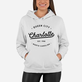 Classic Vintage Retro Charlotte Queen City Nc Usa Gift Women Hoodie - Seseable