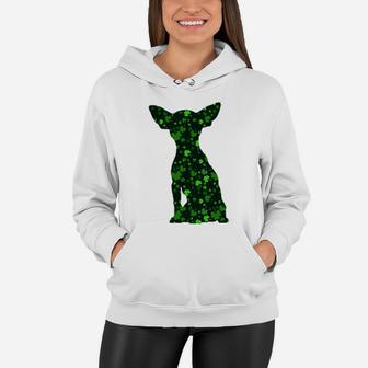 Cute Shamrock Chihuahua Mom Dad Gift St Patricks Day Awesome Dog Lovers Gift Women Hoodie - Seseable