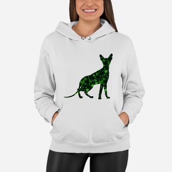 Cute Shamrock Cornish Rex Mom Dad Gift St Patricks Day Awesome Cat Lovers Gift Women Hoodie - Seseable