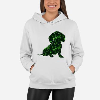 Cute Shamrock Dachshund Mom Dad Gift St Patricks Day Awesome Dog Lovers Gift Women Hoodie - Seseable