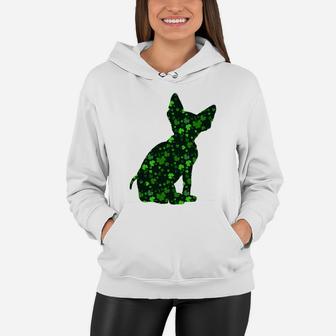 Cute Shamrock Devon Rex Mom Dad Gift St Patricks Day Awesome Cat Lovers Gift Women Hoodie - Seseable