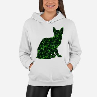 Cute Shamrock Egyptian Mau Mom Dad Gift St Patricks Day Awesome Cat Lovers Gift Women Hoodie - Seseable
