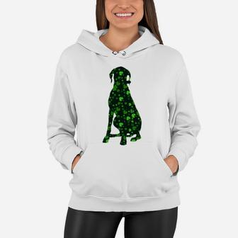 Cute Shamrock Great Dane Mom Dad Gift St Patricks Day Awesome Dog Lovers Gift Women Hoodie - Seseable