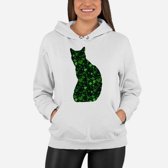 Cute Shamrock Manx Mom Dad Gift St Patricks Day Awesome Cat Lovers Gift Women Hoodie - Seseable