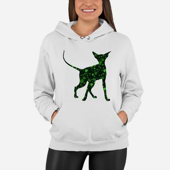 Cute Shamrock Peterbald Mom Dad Gift St Patricks Day Awesome Cat Lovers Gift Women Hoodie - Seseable