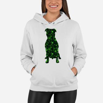 Cute Shamrock Pitbull Mom Dad Gift St Patricks Day Awesome Dog Lovers Gift Women Hoodie - Seseable