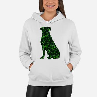 Cute Shamrock Rottweiler Mom Dad Gift St Patricks Day Awesome Dog Lovers Gift Women Hoodie - Seseable