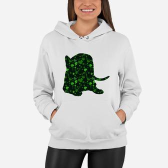 Cute Shamrock Savannah Mom Dad Gift St Patricks Day Awesome Cat Lovers Gift Women Hoodie - Seseable