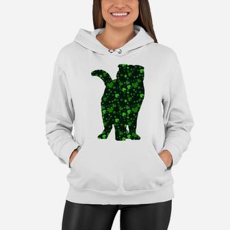 Cute Shamrock Scottish Fold Mom Dad Gift St Patricks Day Awesome Cat Lovers Gift Women Hoodie - Seseable