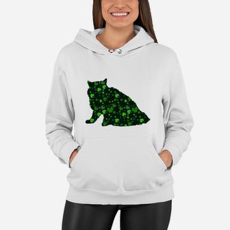Cute Shamrock Selkirk Rex Mom Dad Gift St Patricks Day Awesome Cat Lovers Gift Women Hoodie - Seseable