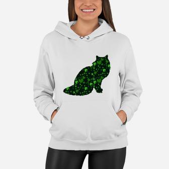 Cute Shamrock Siberian Mom Dad Gift St Patricks Day Awesome Cat Lovers Gift Women Hoodie - Seseable