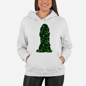 Cute Shamrock Spaniel Mom Dad Gift St Patricks Day Awesome Dog Lovers Gift Women Hoodie - Seseable